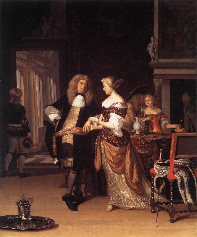 NEER, Eglon van der Elegant Couple in an Interior sh Norge oil painting art